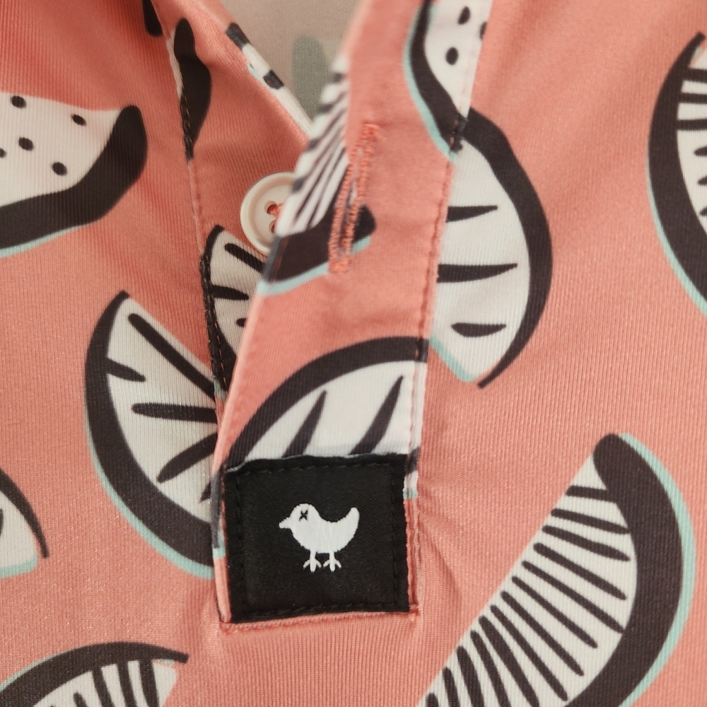 Bad Birdie Lemon Slice Polo Shirt Bold Golf Performance Top Size L - Picture 6 of 10